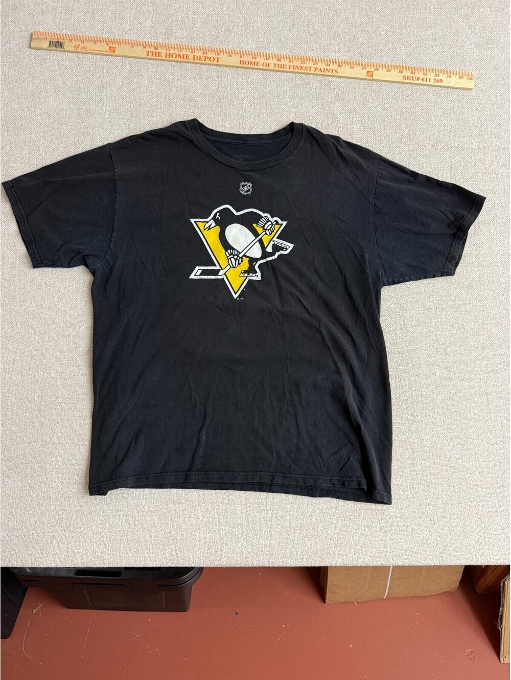 Reebok Pittsburgh Penguins Sidney Crosby 87 Black Hockey T-Shirt Mens XL